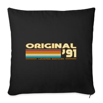 Original 91 Retro Stripes - Sofa pillowcase 17,3'' x 17,3'' (45 x 45 cm) - black - Front