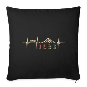 Retro Street 40 Years Forties Gift 1986 - Sofa pillowcase 17,3'' x 17,3'' (45 x 45 cm) - black - Front