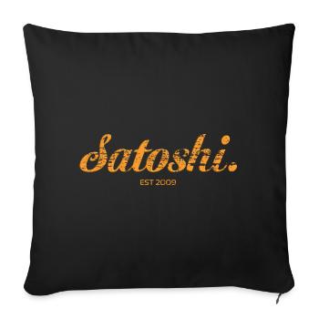 Satoshi Nakamoto Bitcoin Crypto Inventor - Sofa pillowcase 17,3'' x 17,3'' (45 x 45 cm) - black - Front