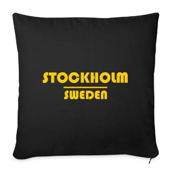 Stockholm Neon Typography - Sofa pillowcase 17,3'' x 17,3'' (45 x 45 cm) - black - Front