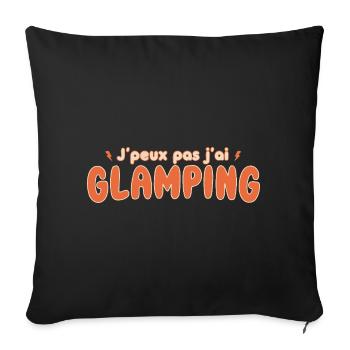 J'peux pas j'ai Glamping - Housse de coussin décorative 45 x 45 cm - noir - Devant
