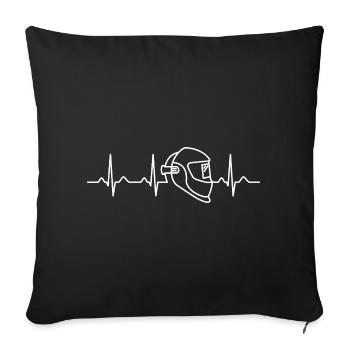 Welder Heartbeat Tradesman Welding Gift - Sofa pillowcase 17,3'' x 17,3'' (45 x 45 cm) - black - Front