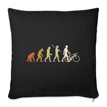 Cycling Evolution - Minimalist Funny Cyclist Gift - Sofa pillowcase 17,3'' x 17,3'' (45 x 45 cm) - black - Front