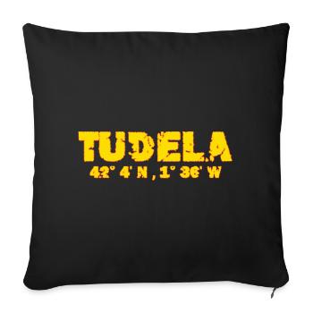 Coordonnées de Tudela Espagne - Housse de coussin décorative 45 x 45 cm - noir - Devant