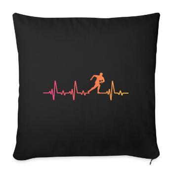 Rugby Sunset Heartbeat Rugbyspieler - Sofakissenbezug 45 x 45 cm - Schwarz - Vorne