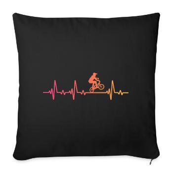 BMX Bike Sunset BMX Rider's Heartbeat - Sofakissenbezug 45 x 45 cm - Schwarz - Vorne