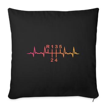 5-Gang-Schaltgetriebe Sunset Heartbeat - Sofakissenbezug 45 x 45 cm - Schwarz - Vorne