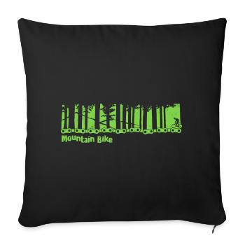 VTT - roue de bicyclette - Housse de coussin décorative 45 x 45 cm - noir - Devant