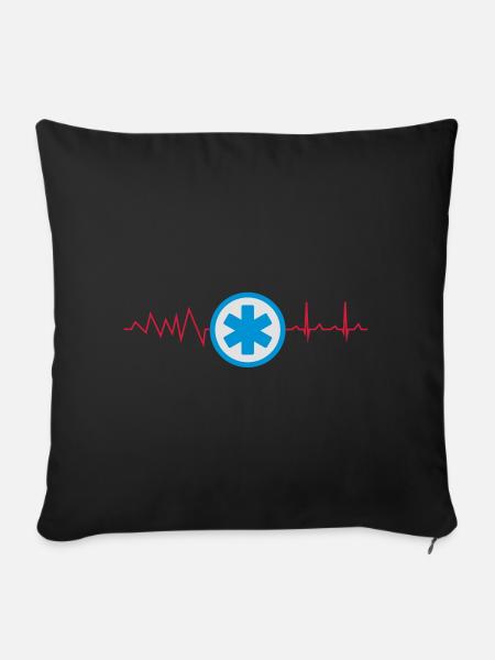 Rettungsdienst Uniform Symbol - Sofakissenbezug 45 x 45 cm - Schwarz
