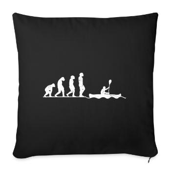 Kayak Rowing Evolution Vintage - Housse de coussin décorative 45 x 45 cm - noir - Devant