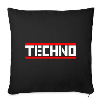Techno - Sofakissenbezug 45 x 45 cm - Schwarz - Vorne