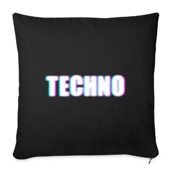 TECHNO - Sofa pillowcase 17,3'' x 17,3'' (45 x 45 cm) - black - Front