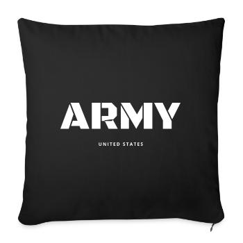 Army Quote Tshirt Veteran United States USA - Sofa pillowcase 17,3'' x 17,3'' (45 x 45 cm) - black - Front