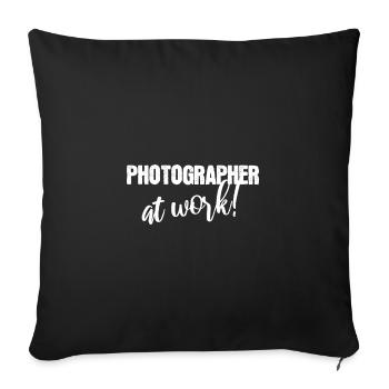 Photographer at work - Sofa pillowcase 17,3'' x 17,3'' (45 x 45 cm) - black - Front