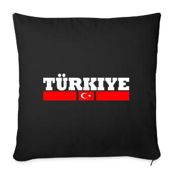 Drapeau turc - Housse de coussin décorative 45 x 45 cm - noir - Devant