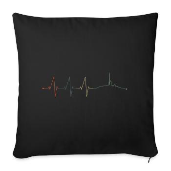 Heartbeat chunk resin mountains pulse vintage retro - Sofa pillowcase 17,3'' x 17,3'' (45 x 45 cm) - black - Front