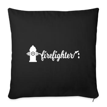 Pompier - Housse de coussin décorative 45 x 45 cm - noir - Devant