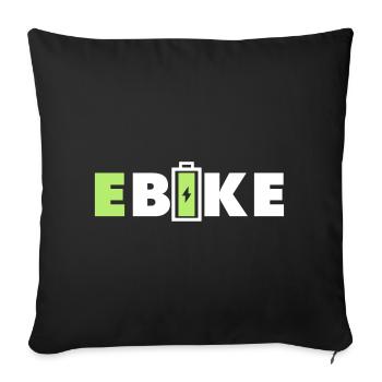 E BIKE - Sofa pillowcase 17,3'' x 17,3'' (45 x 45 cm) - black - Front