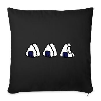 Three Onigiri Nigiri Sushi Gift Idea Kawaii asia - Sofa pillowcase 17,3'' x 17,3'' (45 x 45 cm) - black - Front