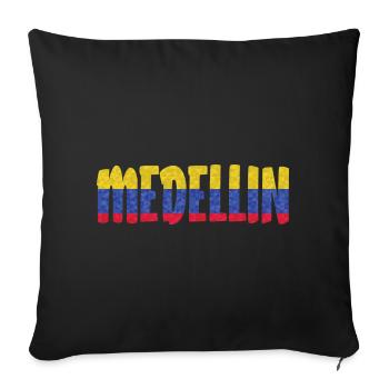 Medellin Colombia Flag Pablo - Sofa pillowcase 17,3'' x 17,3'' (45 x 45 cm) - black - Front