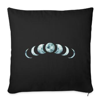 Moon Phases Mystical Lunar Design - Sofa pillowcase 17,3'' x 17,3'' (45 x 45 cm) - black - Front