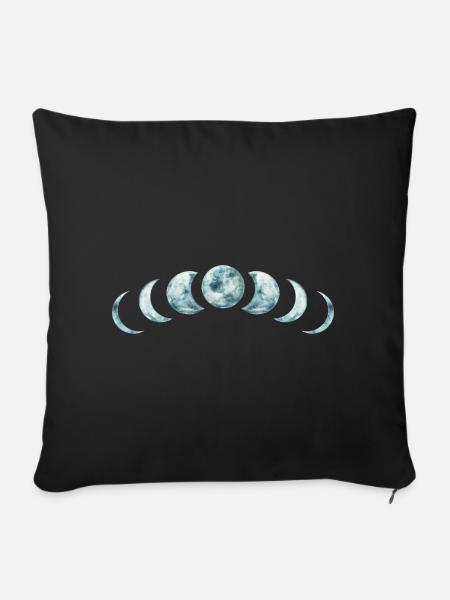 Mondphasen Mystisches Lunar Design - Sofakissenbezug 45 x 45 cm - Schwarz