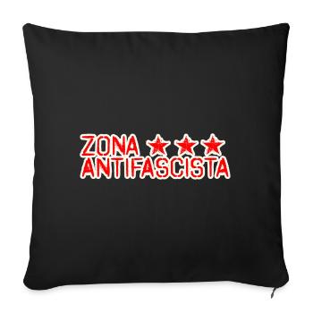 zone zona antifascista sterne antifascist - Sofakissenbezug 45 x 45 cm - Schwarz - Vorne