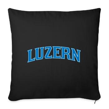 Lucerne Wordmark Blue Outline - Sofa pillowcase 17,3'' x 17,3'' (45 x 45 cm) - black - Front