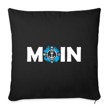 Moin Anchor Compass Symbol Baltic Sea Sea Illustration - Sofa pillowcase 17,3'' x 17,3'' (45 x 45 cm) - black - Front