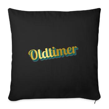 vintage car - Sofa pillowcase 17,3'' x 17,3'' (45 x 45 cm) - black - Front