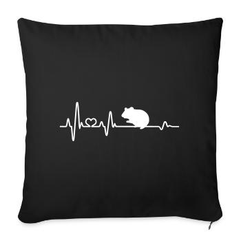 Hamster Heartbeat Pulse Pet Rongeur - Housse de coussin décorative 45 x 45 cm - noir - Devant