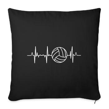 Volleyball Heartbeat - Housse de coussin décorative 45 x 45 cm - noir - Devant