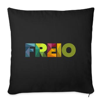 knallbuntes Freio - gibt's nur im Rheinland - Sofakissenbezug 45 x 45 cm - Schwarz - Vorne