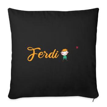 Kindergarten Kita Schule - Accessoires für Ferdi - Sofakissenbezug 45 x 45 cm - Schwarz - Vorne