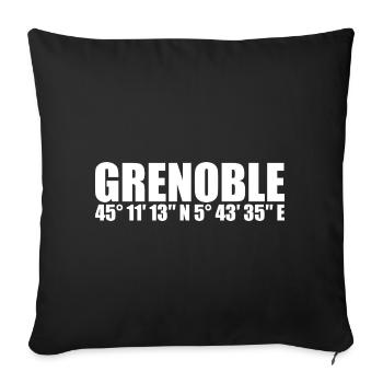 Grenoble coordinates - Sofa pillowcase 17,3'' x 17,3'' (45 x 45 cm) - black - Front