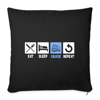 Family Cruise - Sofa pillowcase 17,3'' x 17,3'' (45 x 45 cm) - black - Front