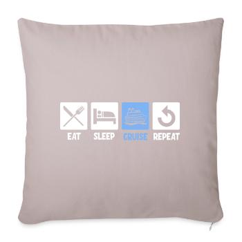 Croisière familiale - Housse de coussin décorative 45 x 45 cm - taupe clair - Devant