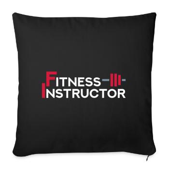 Instructeur de conditionnement physique (partie d’un haltère) - Housse de coussin décorative 45 x 45 cm - noir - Devant