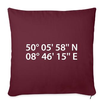 Offenbach am Main Koordinaten - Sofakissenbezug 45 x 45 cm - Burgunderrot - Vorne