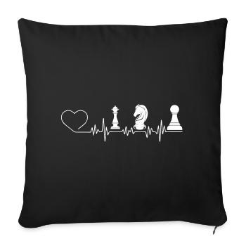 Heartbeat chess games - Sofa pillowcase 17,3'' x 17,3'' (45 x 45 cm) - black - Front