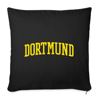 Dortmund Gelb Schriftzug Design - Sofakissenbezug 45 x 45 cm - Schwarz - Vorne