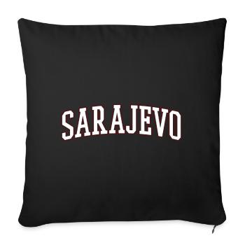 Sarajevo Bold Schriftzug - Sofakissenbezug 45 x 45 cm - Schwarz - Vorne