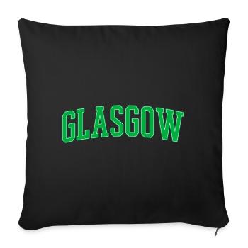 Glasgow College Style Green Block Font - Sofa pillowcase 17,3'' x 17,3'' (45 x 45 cm) - black - Front