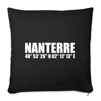 Nanterre Koordinaten - Sofakissenbezug 45 x 45 cm - Schwarz - Vorne
