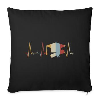 Heartbeat Graduation - Sofa pillowcase 17,3'' x 17,3'' (45 x 45 cm) - black - Front