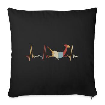 Narval battement de cœur - Housse de coussin décorative 45 x 45 cm - noir - Devant
