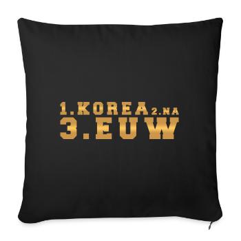 1. CORÉE 2. EUW 3. NA - Housse de coussin décorative 45 x 45 cm - noir - Devant