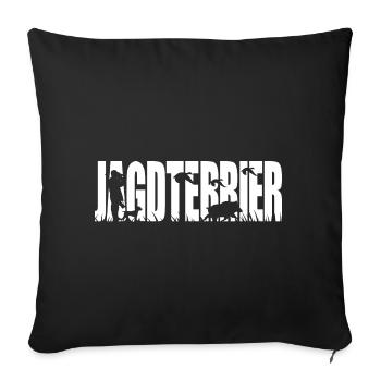 CHASSE TERRIER Chiens de chasse Chiens de chasse Chasseurs Wilsigns - Housse de coussin décorative 45 x 45 cm - noir - Devant