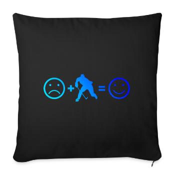 Joueur de hockey sur glace Joueur de hockey sur glace - Housse de coussin décorative 45 x 45 cm - noir - Devant