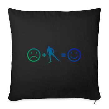 Ski de fond Patinage Hommes Ski de fond Classique - Housse de coussin décorative 45 x 45 cm - noir - Devant